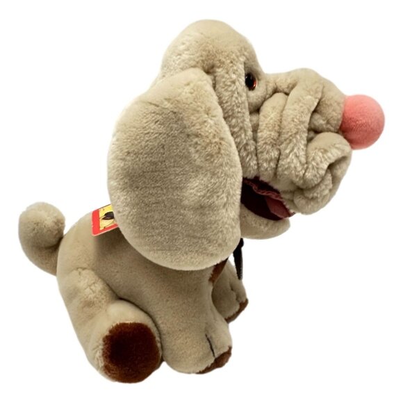 Vintage Wrinkles Ganz Dog Beige Plush Tag 10 in with Bone and Tags 1984 - Picture 4 of 16